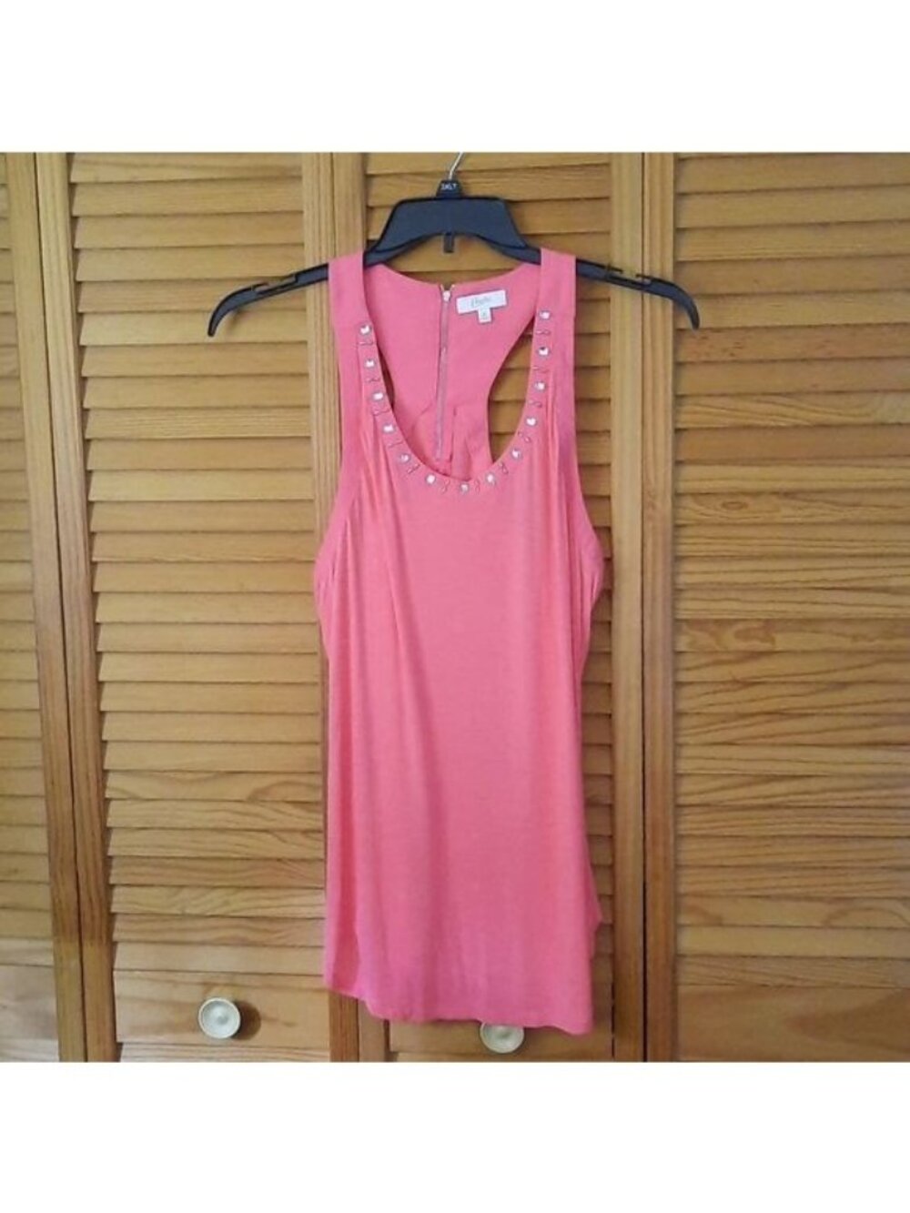 Candies Zipper Racerback Jeweled Neckline Round Hemline Tank Top Size XL